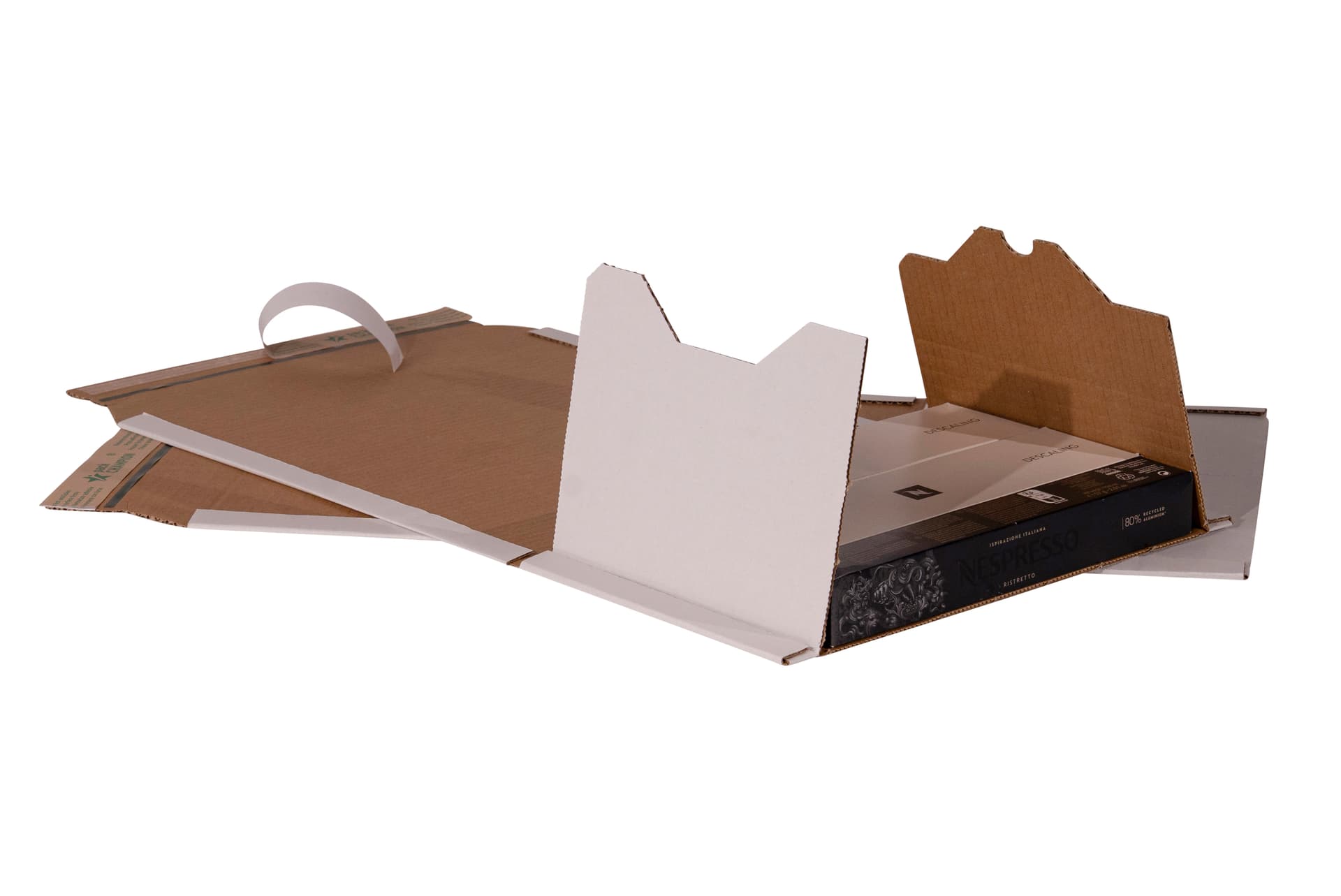 Wickelverpackung seitlich weiß